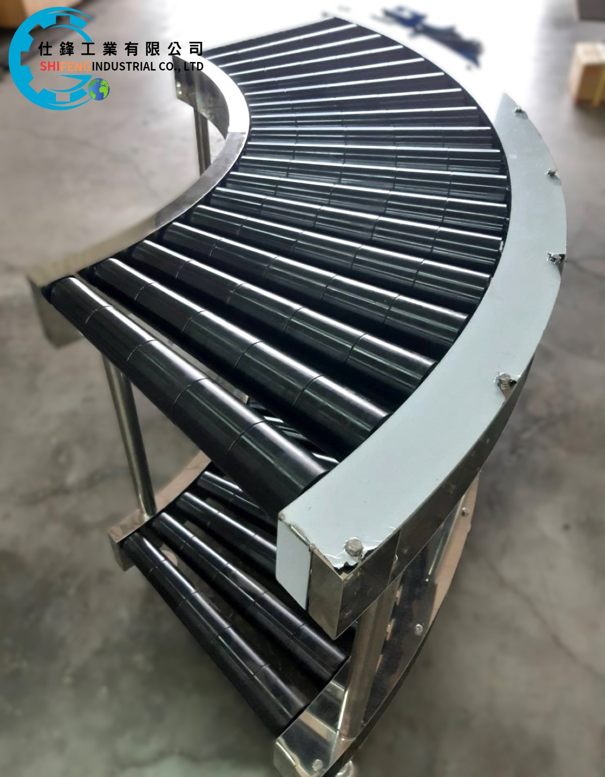 不銹鋼90度雙層動力滾筒輸送機