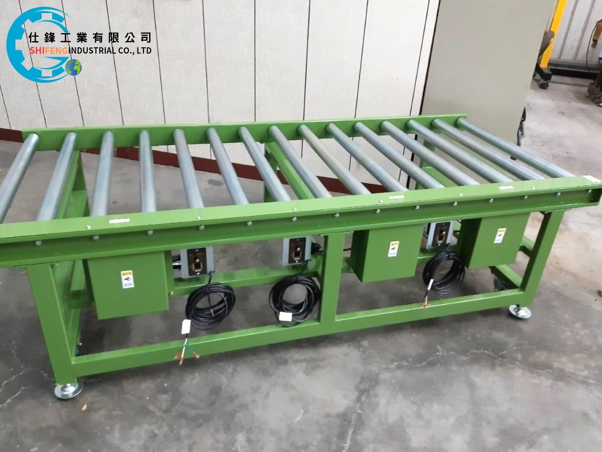 鋼鈑烤漆三段獨立式動力滾筒輸送機