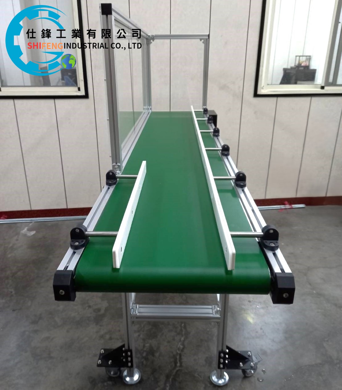 鋁擠型皮帶式平面輸送機