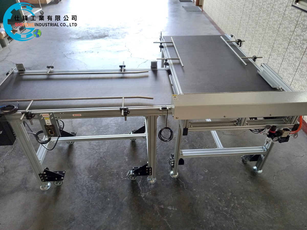 鋁擠型皮帶式90度平面橫移輸送機