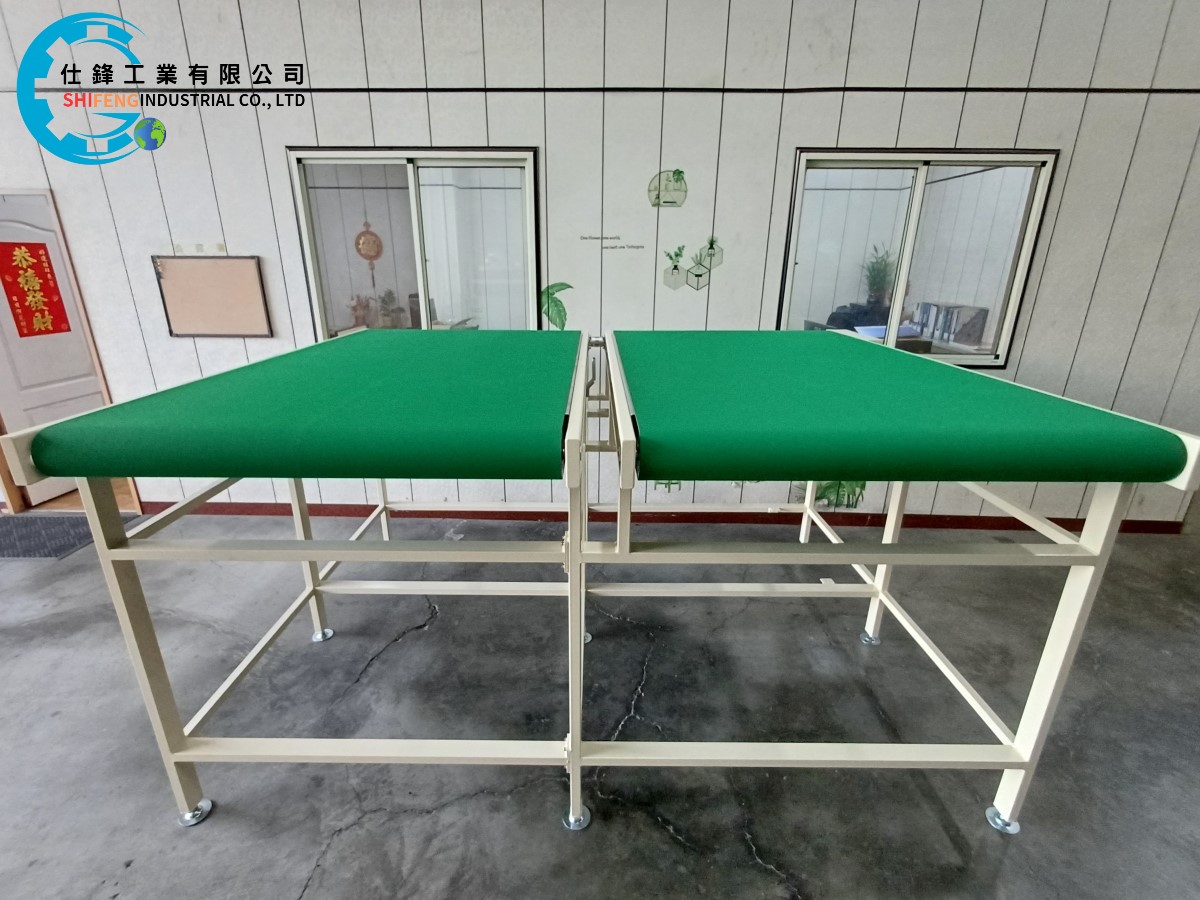 鋼鈑烤漆雙皮帶式平面輸送機