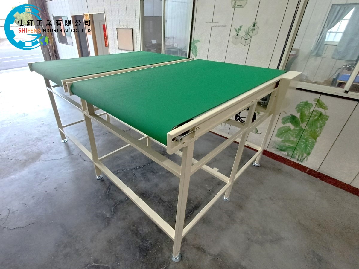 鋼鈑烤漆雙皮帶式平面輸送機