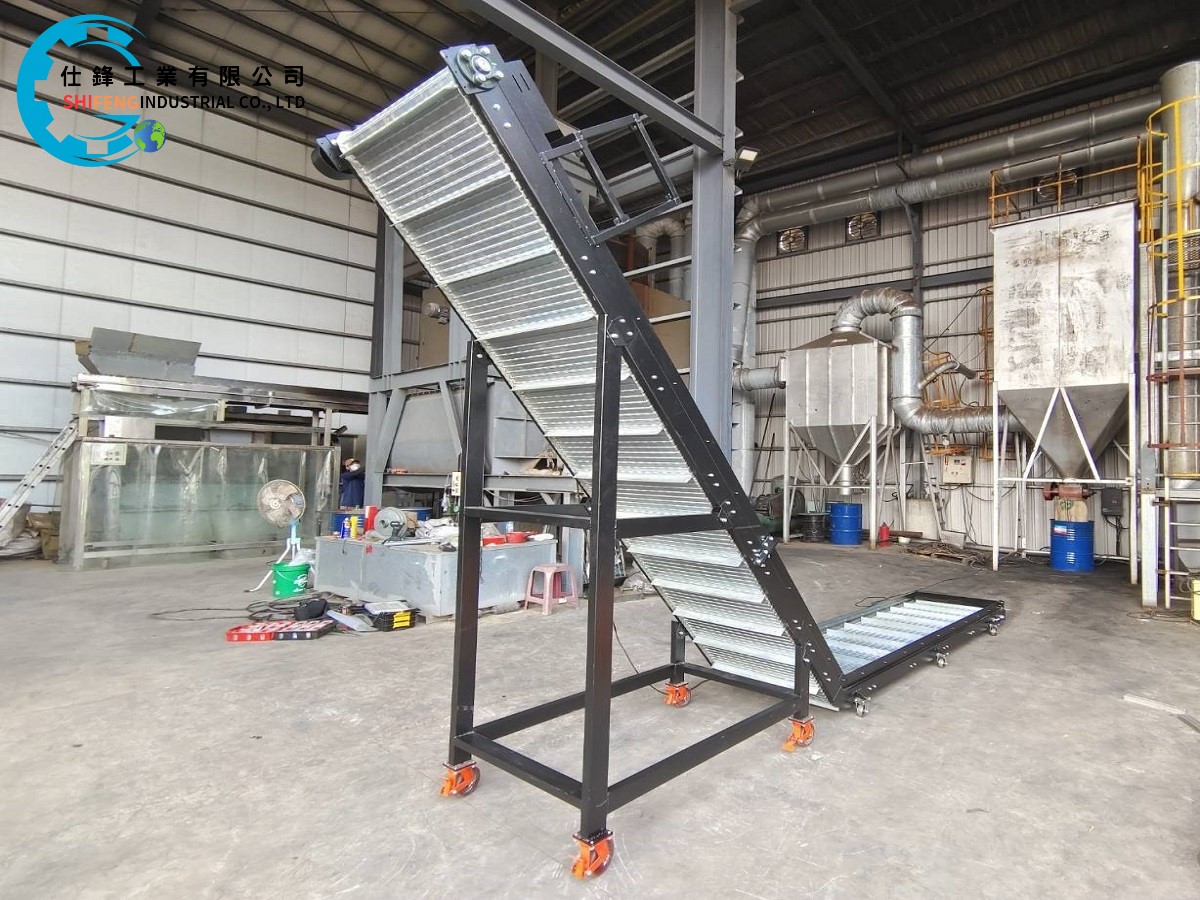 鏈鈑鐵帶L型爬升輸送機