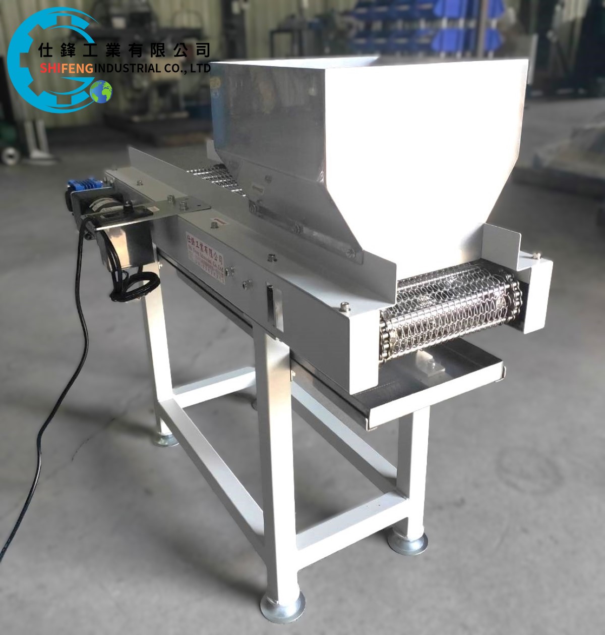 鋼板烤漆鏈條網帶式輸送機