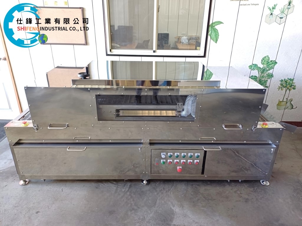 不鏽鋼鏈條網帶加風刀式輸送機&客戶案例二